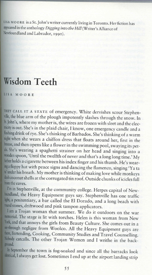 First Page of Wisdom Teeth